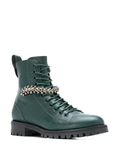 Shop Jimmy Choo Cruz Ankle Boots In Green