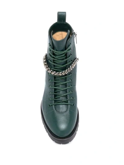 Shop Jimmy Choo Cruz Ankle Boots In Green