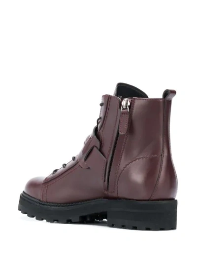 Shop Tod's Double T Cargo Boots In Purple