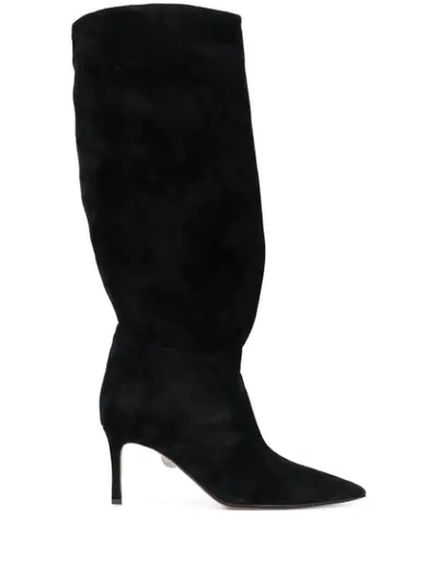 Shop Samuele Failli Slouchy Heeled Boots In Black