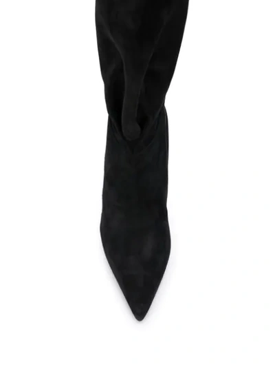 Shop Samuele Failli Slouchy Heeled Boots In Black