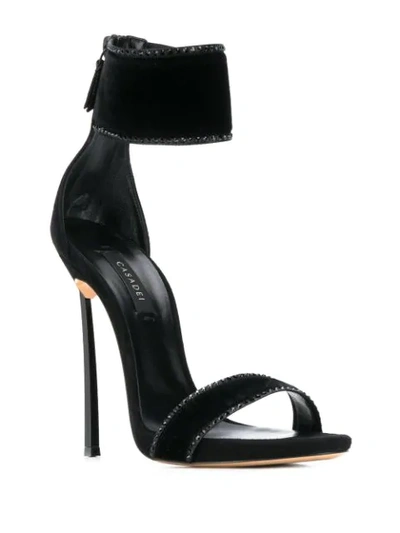 Shop Casadei Ankle Strap Stiletto Sandals In Black