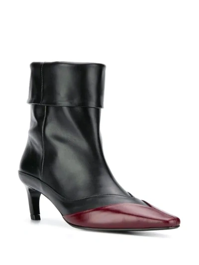 Shop Salondeju Contrast Ankle Boots In Black
