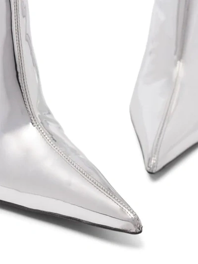 Shop Area 110mm Metallic Ankle Boots In Silver