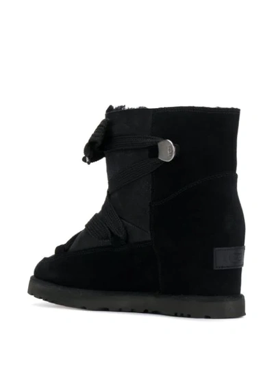 Shop Ugg Lace-up Wedged Boots In Black