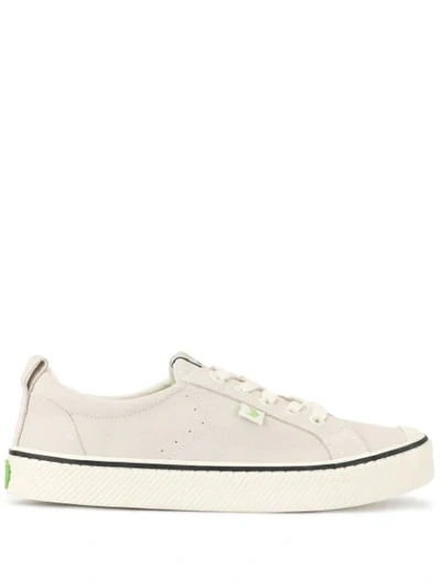 Shop Cariuma Oca Low Stripe Off White Suede Sneaker In Grey