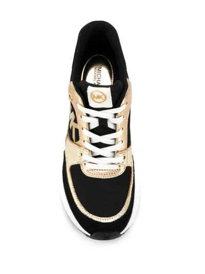Shop Michael Michael Kors Mickey Sneakers In Gold ,black