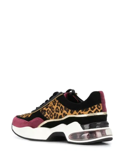Shop Karl Lagerfeld Platform Leopard Print Sneakers In Purple