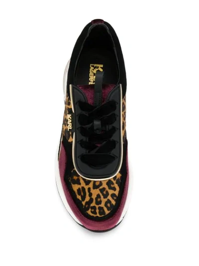 Shop Karl Lagerfeld Platform Leopard Print Sneakers In Purple