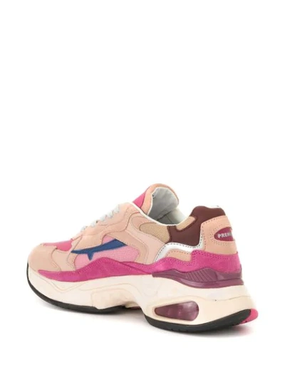 Shop Premiata Colour Block Panelled Sneakers In Pink