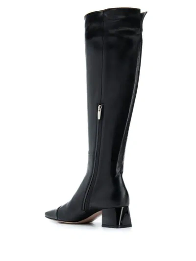 Shop Gianvito Rossi Contrast Knee High Boots - Black