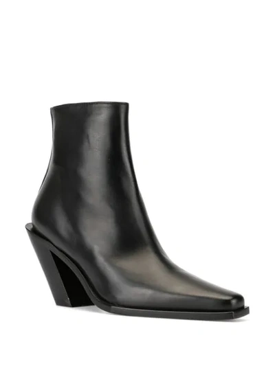 Shop Ann Demeulemeester 100mm Pointy Western Ankle Boots In Black