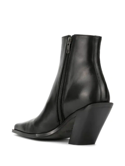 Shop Ann Demeulemeester 100mm Pointy Western Ankle Boots In Black