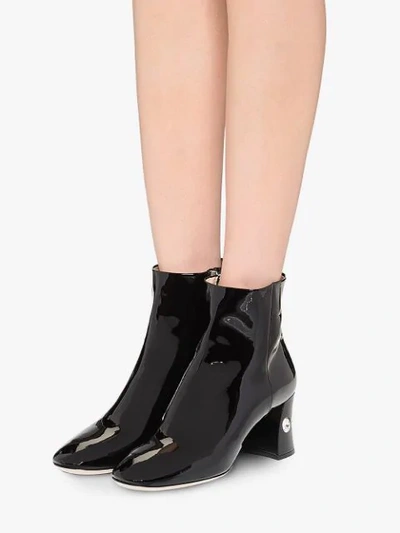 Shop Miu Miu Crystal-heeled Booties In Black
