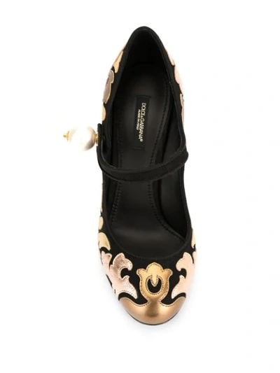 Shop Dolce & Gabbana Chunky-heel Multi-patch Pumps In Black