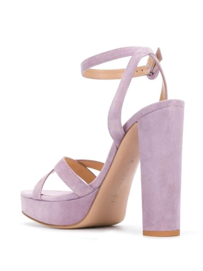 Shop Gianvito Rossi Crossover Strap Sandals In Purple