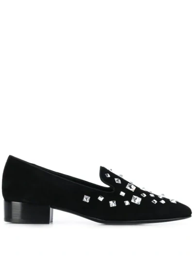 Shop Giuseppe Zanotti Crystal-embellished Loafers In Black