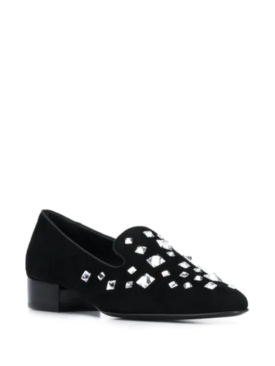 Shop Giuseppe Zanotti Crystal-embellished Loafers In Black