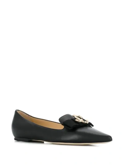 Shop Jimmy Choo Gala Ballerina Flats In Black