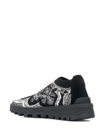 Shop Etro Two-tone Sock Sneakers In Black