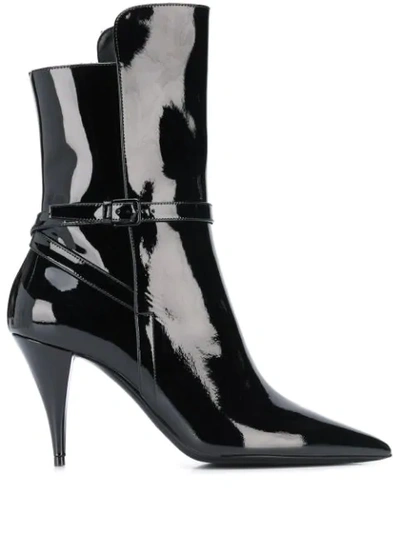 Shop Saint Laurent Kiki Ankle Boots In Black