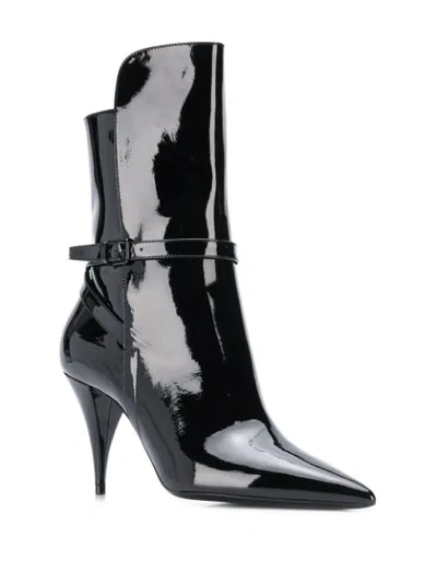 Shop Saint Laurent Kiki Ankle Boots In Black