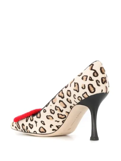 Shop Manolo Blahnik Maysale Leopard Print Pumps In Neutrals