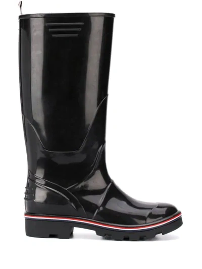 Shop Thom Browne Rwb-detail Wellington Boots In Black