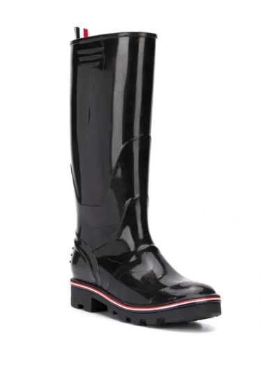 Shop Thom Browne Rwb-detail Wellington Boots In Black