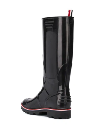 Shop Thom Browne Rwb-detail Wellington Boots In Black