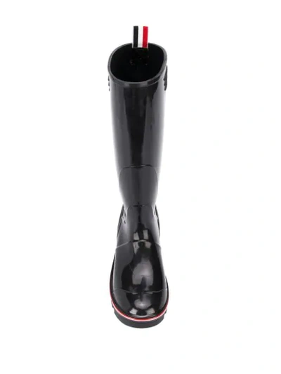 Shop Thom Browne Rwb-detail Wellington Boots In Black