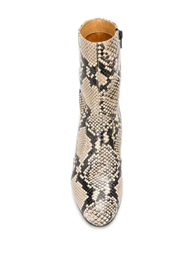 Shop Chie Mihara Na-naylon Snakeskin Print Boots In Neutrals