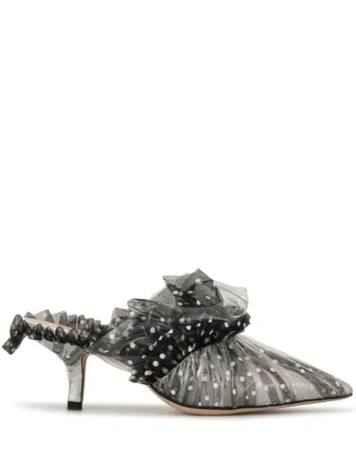 Shop Midnight 00 Polka Dot Tulle Mules In White