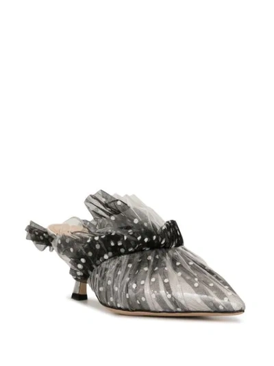 Shop Midnight 00 Polka Dot Tulle Mules In White
