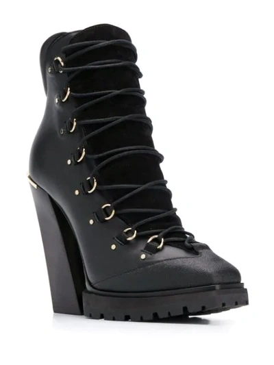 Shop Jimmy Choo Madyn 130mm Lace-up Boots In Black