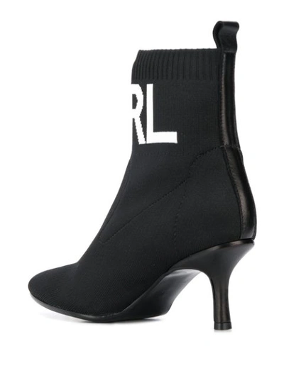 Shop Karl Lagerfeld Logo Socks Boots In Black