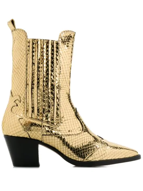 metallic gold cowboy boots