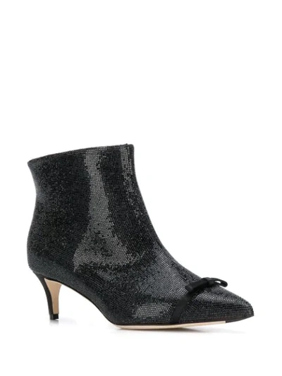 Shop Marco De Vincenzo Crystal Embellished Ankle Boots In Black