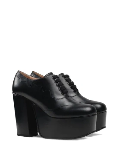 Shop Gucci Platform Lace-up Shoe In Black