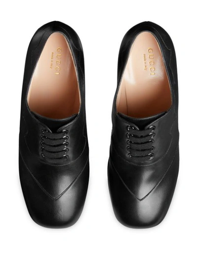 Shop Gucci Platform Lace-up Shoe In Black