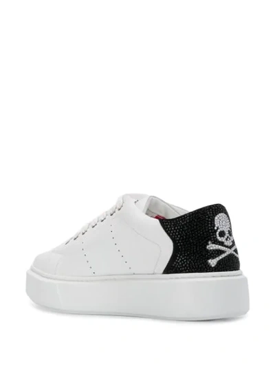 Shop Philipp Plein Skull Low-top Sneakers In White