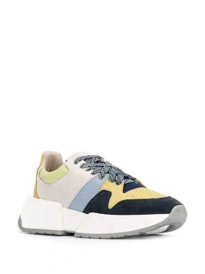 Shop Mm6 Maison Margiela Sneakers Mit Breiter Sohle - Blau In Blue