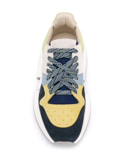 Shop Mm6 Maison Margiela Sneakers Mit Breiter Sohle - Blau In Blue