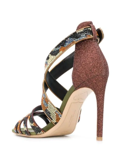 Shop Sophia Webster Crystal-embellished Sandals In Brown