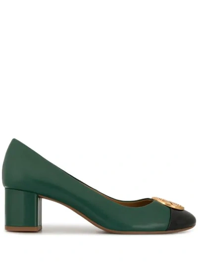 Shop Tory Burch Chelsea 50mm Leather Pumps In Green