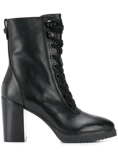 Shop Liu •jo Lace-up Ankle Boots In Black