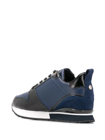 Shop Tommy Hilfiger Patent Wedge Sneakers In Blue