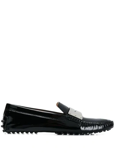 Shop Tod's Slip-on Patent Loafers In Black