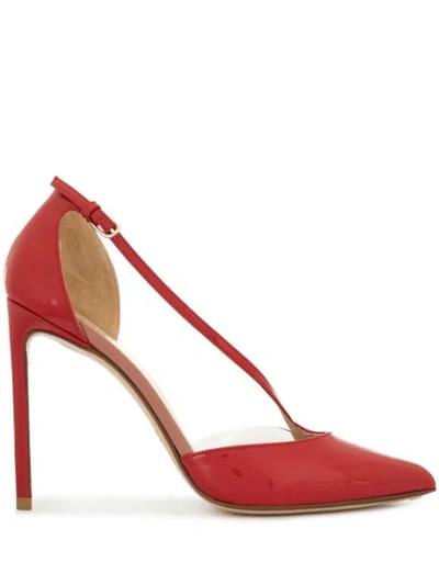 Shop Francesco Russo Patent Pointed High Heel Pumps In Reds