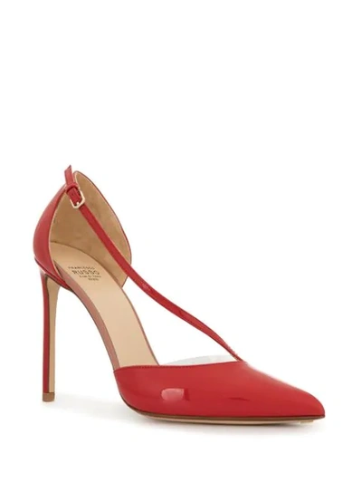 Shop Francesco Russo Patent Pointed High Heel Pumps In Reds